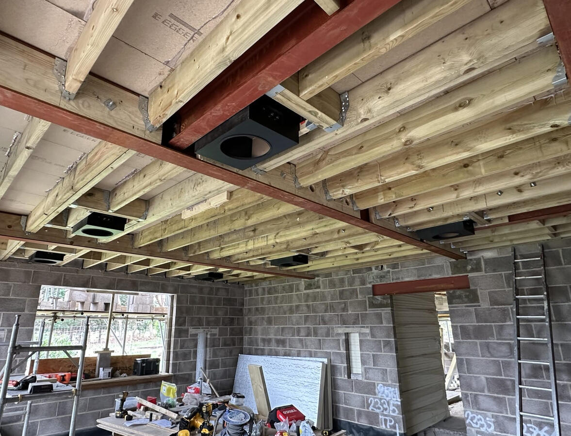 Steel beams to support home cinema Steel beams to support home cinema